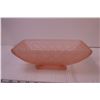 Image 4 : Pink Glass Candy Dish w/ Lid + Frosted Pink Glass Centrepiece Bowl