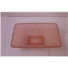 Image 5 : Pink Glass Candy Dish w/ Lid + Frosted Pink Glass Centrepiece Bowl