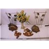 Image 1 : (6) Decorative Wall Hangers + Vase w/ Fake Flowers