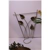 Image 6 : (6) Decorative Wall Hangers + Vase w/ Fake Flowers