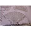Image 3 : (4) Glass Fan Shaped Plates + Divided Dish and Candy Dish w/ Lid