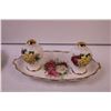 Image 4 : Queen Anne “Lady Sylvia” 3-Cups w/ Saucers, Salt & Pepper Shakers, Cream Sugar, 2-Serving Plates and