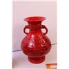 Image 2 : Red Decorative Vase, Jar of Salt & Pepper Stoppers + Misc