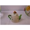 Image 7 : Flower Painted Trifle Bowl + Decorative Bowl and a Teapot