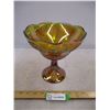 6" tall Carnival glass dish