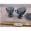 Image 2 : (3) Blue glass items