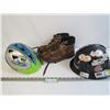 Mens Boots (size 9) - Bike Helmet - Hard Hat