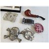 Image 2 : Pen Set - Eagle Flask - Pipe - Belt - Buckles - Rosary