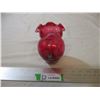 Image 1 : Fenton cranberry glass vase - 5" tall