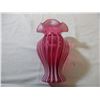 Image 3 : Fenton cranberry glass vase - 9" tall