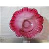 Image 2 : Fenton cranberry glass bowl - ruffled edge - 10" edge