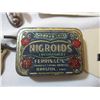 Image 2 : Dog tag, Eddy match co paper, Nigroids tin, misc vintage (Cast Iron piece)