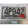 Image 1 : 1951 Manitoba license plate with metal tag
