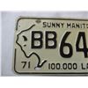 Image 2 : 1971 Manitoba buffalo plate - 100,000 lakes