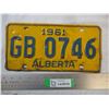 Image 1 : 1961 Alberta license plate