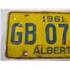 Image 2 : 1961 Alberta license plate
