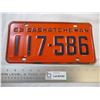 Image 1 : 1963 Saskatchewan license plate