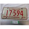 Image 1 : (1) 1971 (trailer) Saskatchewan license plates