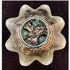 Image 3 : Northwood RARE Aqua Opal Carnival Glass "Rose Show" 8 ruffled bowl Circa 1910