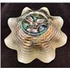 Image 4 : Northwood RARE Aqua Opal Carnival Glass "Rose Show" 8 ruffled bowl Circa 1910
