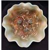 Image 5 : Northwood RARE Aqua Opal Carnival Glass "Rose Show" 8 ruffled bowl Circa 1910