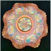 Image 1 : Fenton Dark Marigold "Dragon & Lotus" Carnival Glass 8 ruffled bowl Circa 1907