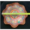 Image 5 : Fenton Dark Marigold "Dragon & Lotus" Carnival Glass 8 ruffled bowl Circa 1907