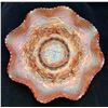 Image 1 : Fenton Marigold Carnival Glass "Two Flowers" Master Berry Ball Footed/Ruffled Bowl circa 1907