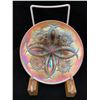 Image 1 : Dugan Peach Opal Carnival Glass "Four Flowers" Dessert/Salad Plate circa 1909