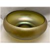 Image 1 : Northwood Russet Green Stretch / Carnival Glass Large Cupped Centrepiece Bowl. Rare Colour! Circa 19