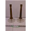 Image 1 : Pair of Brass Mid-Century Modern Candlesticks