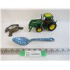 Image 1 : Granite Ware Spoon - Frog Magnifying Glass - Metal Tractor (damaged)