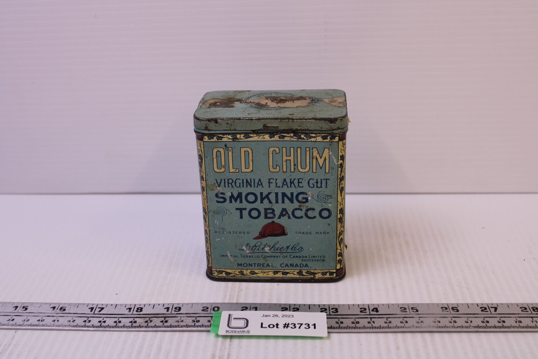 Old Chum Smoking Tobacco Tin - Bodnarus Auctioneering