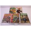 Image 1 : Roy Rogers 10 Cent Comic, Bonanza 12 Cent Comic + (3) War Themed Comics (12 20 and 30 Cent)