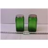 Image 1 : 2X THE BID PRICE - Green Glass Canister Jars