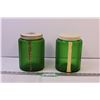 Image 1 : 2X THE BID PRICE - Green Glass Canister Jars