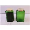 Image 3 : 2X THE BID PRICE - Green Glass Canister Jars + scoop