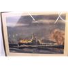 Image 3 : Framed Print “Night Action Off Savo” The Battle of Guadalcanal Nov 1942 By Lt Dwight Shepler (22x29)