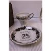Image 4 : 25th Anniversary Tea Cup and Saucer, Small Wooden Crate, (2) Mugs and Misc