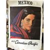 Image 1 : VINTAGE FLY CANADIAN PACIFIC MEXICO ADVERTISING POSTER 35 1/2"x24"