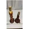 Image 2 : 2 Handmade Wood Turning Lamps – 15inch, 12 inch