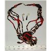 Image 2 : Vintage African Wood Beading Necklace & Earrings
