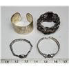 Image 1 : 4 Vintage Silver Tone Bracelets