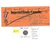 Image 1 : 1940 Imperial Bank of Canada cheque & 1942 Canadian 5 cent nickel
