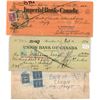 Image 1 : Set of 2, 1940 Imperial Bank of Canada cheque & 1924 Union Bank of Canada cheque with Back of cheque