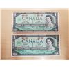 Image 1 : Two 1967 Canada one dollar bills - no serial #