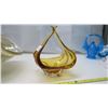 Image 4 : Marano Glass Bowl + Gold Colored Dish