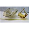 Image 6 : Marano Glass Bowl + Gold Colored Dish
