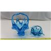 Image 1 : 2 Blue Glass Baskets