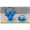 Image 2 : 2 Blue Glass Baskets